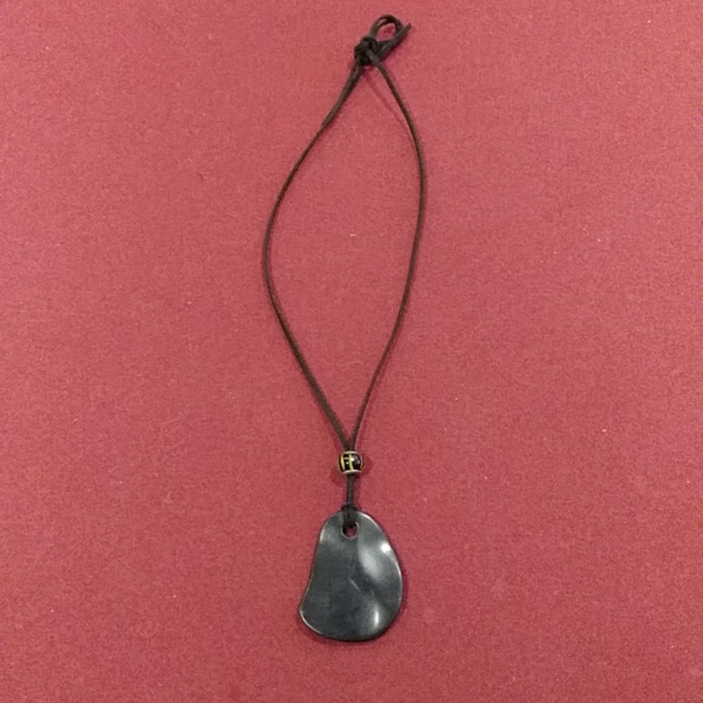 4 for $50 Fashion Jewelry Statement Necklace Large Black Stone Leather Strap - Picture 4 of 6